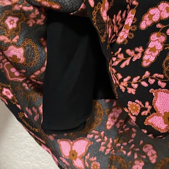 A.L.C. Emile Silk Floral Silk Cold-Shoulder Dress, Black/Henna/Pink Size 2 - Picture 10 of 12